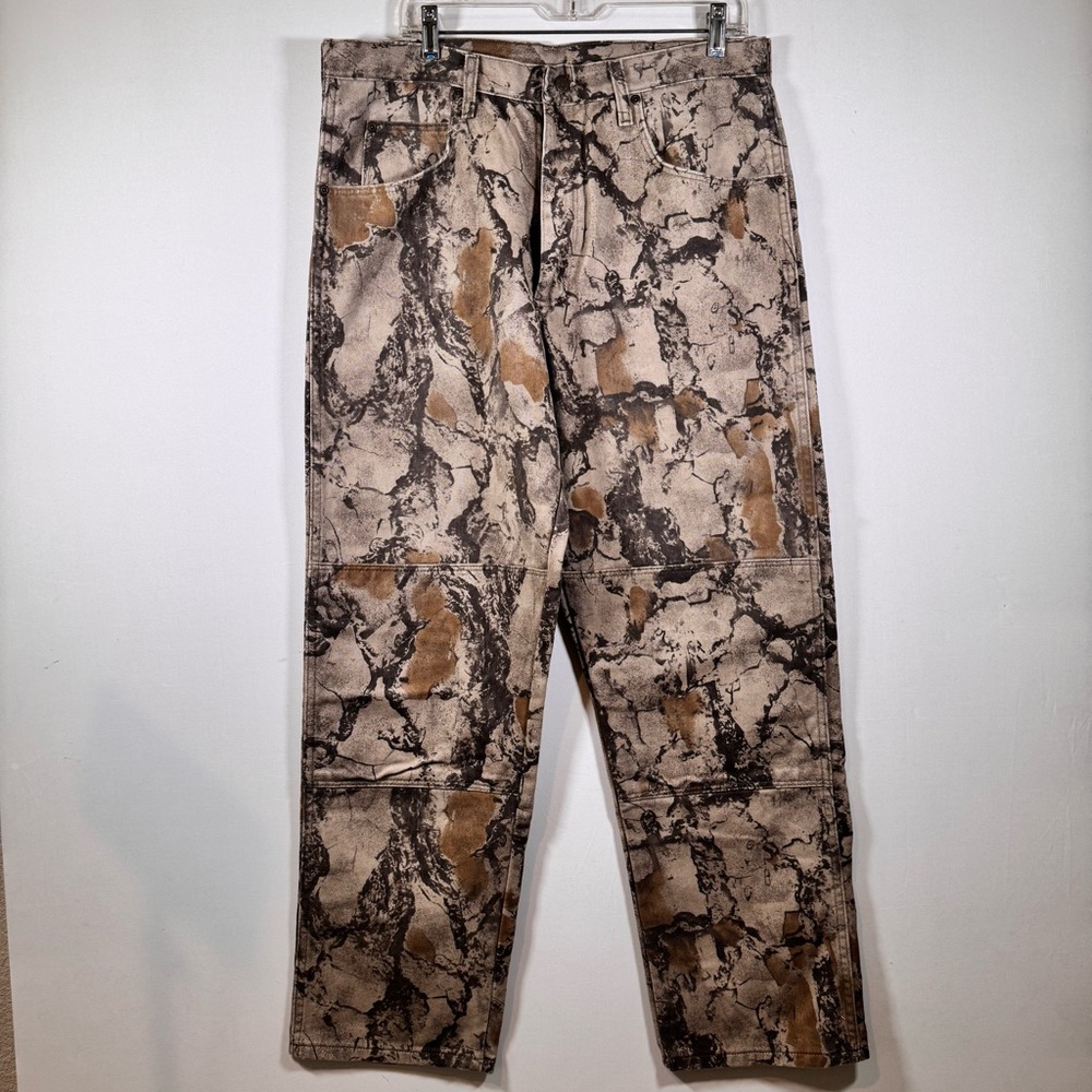 Vintage Wrangler Timber Camo Jeans Mens Size 38x32 Double Knee Hunting Pants